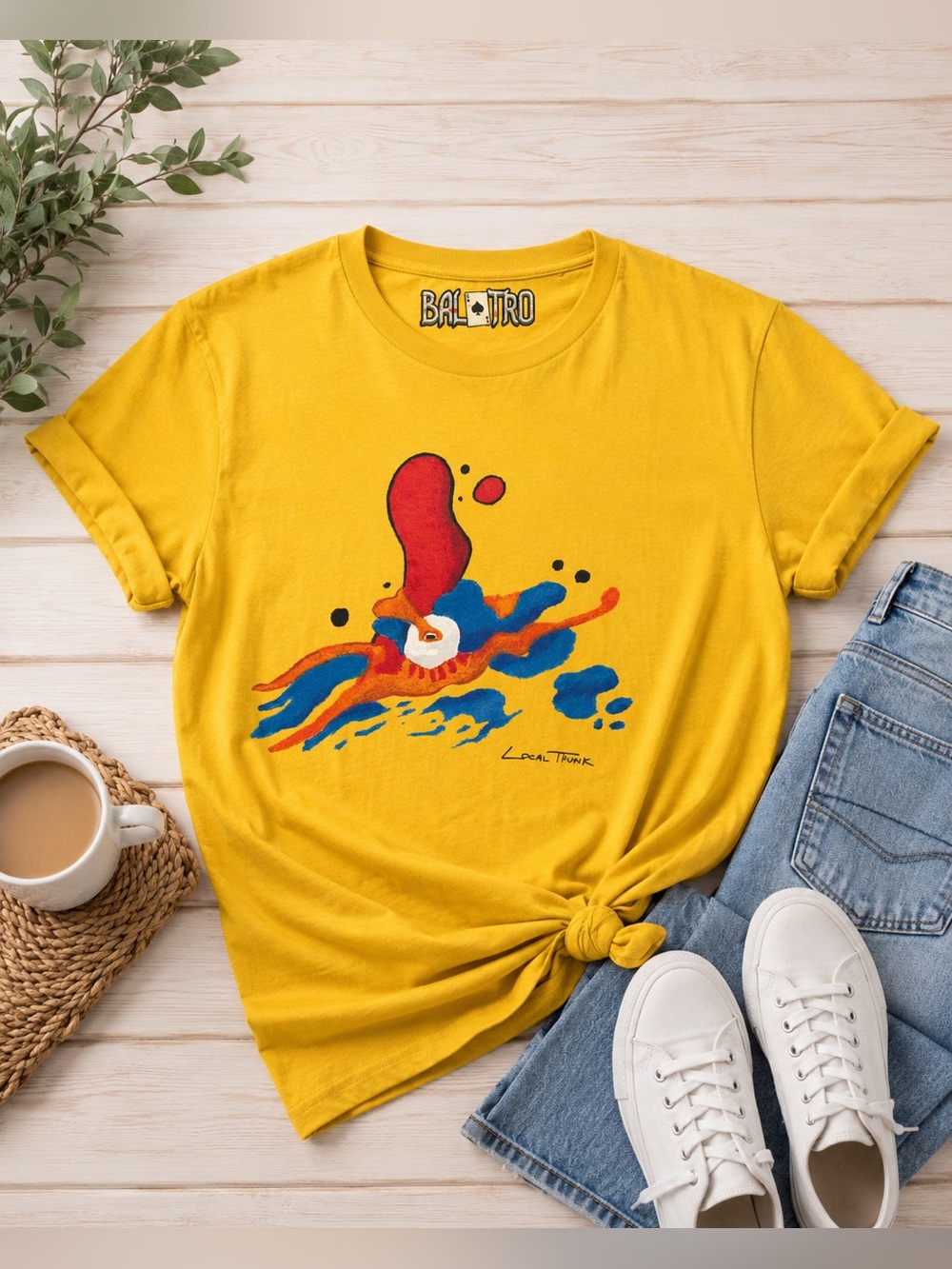 Balatro LocalThunk Yellow Graphic T-Shirt Organic Cotton Unisex